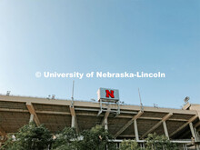 Exterior view of Memorial Stadium's stands. City Campus. July 21, 2021. 