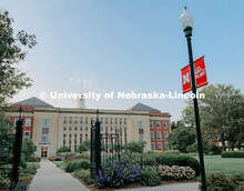 The Love Garden is in bloom on the south side of the Love Library on City Campus. July 21, 2021. 