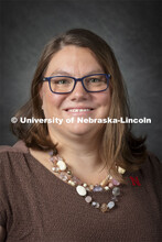 Studio portrait of Leslie Johnson, Animal Manure Management Extension Educator, Nebraska Extension. 