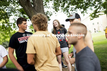 Students interact at the This is CASNR welcome event on East Campus. August 19, 2021. 