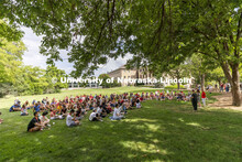 Students interact at the This is CASNR welcome event on East Campus. August 19, 2021. 