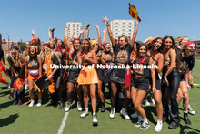 Sororities celebrate the arrival of new members during Sorority Rush Bid on the Vine Street fields. 