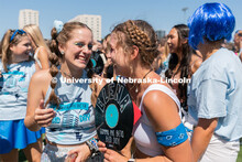 Sorority members interact with each other during Sorority Rush Bid on the Vine Street fields. Sorori