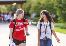 Korrina Niemann of Wayne, Nebraska, and Alexis Rutar of Springview, Nebraska, enjoy a laugh as they 
