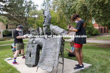 Kal-El Morman and the rest of the Architecture 210 class were sketching sculptures outside of Archit