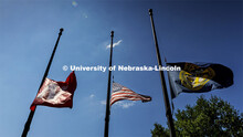 Flags fly at half staff in memory of the 13 service members killed in Kabul on August 26. August 27,