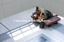 Students study in the Beadle Hall lobby. September 1, 2021. 