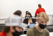 Students talk over their scenarios in the Human - Computer Contact robotics course taught by Brittan