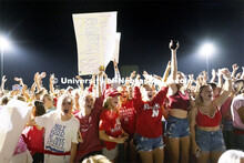 Kappa Kappa Gamma members cheer on their triad. Showtime at the Vine Street Fields. Recognized Stude