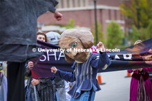 William Shakespeare gets his groove on as the Nebraska Repertory Theatre members walked the parade t
