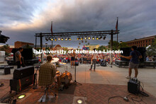 Noah Floersch, a senior marketing major, performs for the Cornstalk Festival crowd. Homecoming Parad