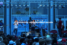 Noah Floersch, a senior marketing major, performs for the Cornstalk Festival crowd. Homecoming Parad