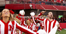 The NU Spirit Squad cheers on the Huskers. Nebraska vs Northwestern University homecoming game. Octo