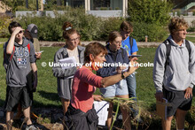 Kim Todd describes various landscape grasses as her HORT  214, Herbaceous Landscape Plants class wal