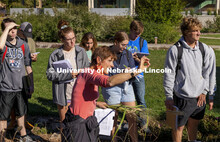 Kim Todd describes various landscape grasses as her HORT  214, Herbaceous Landscape Plants class wal