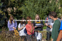 Kim Todd describes various landscape grasses as her HORT  214, Herbaceous Landscape Plants class wal