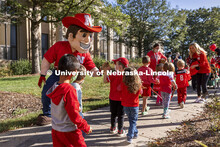 To celebrate Campus Childcare Centers Week at the Ruth Staples Child Development Lab, Herbie Husker,