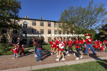 To celebrate Campus Childcare Centers Week at the Ruth Staples Child Development Lab, Herbie Husker,