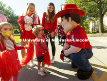 To celebrate Campus Childcare Centers Week at the Ruth Staples Child Development Lab, Herbie Husker,