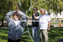 Chip Stanley works with Will Whited on perspective and height as the class draws Brooke Lamprecht. O