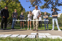 Chip Stanley critiques the class drawings. On a great fall day outside Architecture Hall, Chip Stanl