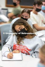 Students take notes in ALEC 102 class. Hannah Sunderman, Program Director, NHRI Leadership Mentoring