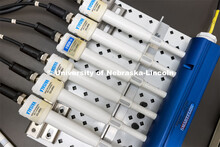 Humidity sensors await their tests at a new sensor calibration lab developed by the Nebraska State C