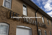 Front of the U.S. Indian School (Genoa Indian School). Students from UNITE tour the Genoa Indian Sch