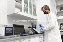 Marc Libault works in his lab in Beadle Hall. October 15, 2021. 