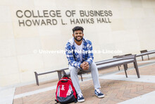 Derek Branch, a freshman in business administration and a member of the Husker football team, is fea