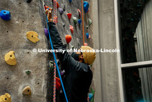 Students participate in the lead climbing clinic during the first night of a two-night clinic learni