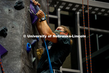 Students participate in the lead climbing clinic during the first night of a two-night clinic learni