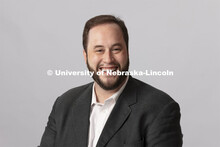 Studio portrait of Bo Atlas, Lecturer, Tuab and Euphonium, Glenn Korff School of Music, Hixson-Lied 