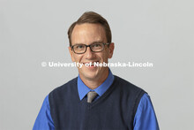 Studio portrait of Stan Kleppinger, Associate Professor, Glenn Korff School of Music, Hixson-Lied Co