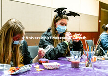 Students at Nightmare at East Campus. Students enjoy a fun-tastic night of indoor Halloween-themed a
