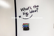 A marker board in one of the classrooms in the College of Journalism and Mass Communication’s Expe