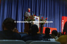 Chancellor Ronnie Green gives admission certificates to Nebraska College Preparatory Academy seniors