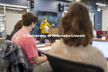 As part of an international trade policy and politics course, Jill O’Donnell has her students enga