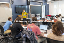As part of an international trade policy and politics course, Jill O’Donnell has her students enga