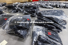 Stacks of fleece jackets await pick up from employees who are being honored for their years of servi