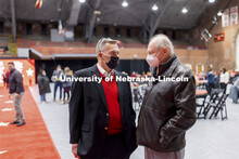 Chancellor Ronnie Green talks with James Van Etten for his 55-year career at the university. Salute 