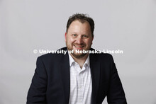 Studio portrait of Greg Simon, Assistant Professor, Glenn Korff School of Music, Hixon-Lied Fine and