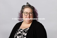 Studio portrait of Christine Duncan, Costume Manager, Johnny Carson School of Theatre and Film, Hixo