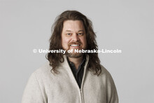 Studio portrait of Aaron Sutherlen, Associate Professor, School of Art, Art History and Design, Hixs