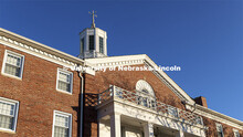 Exterior shot of Neihardt Hall. December 7, 2021. 