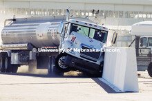 The roadside barrier developed by University of Nebraska–Lincoln researchers holds firm as a fully