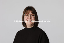 Studio portrait of Emily Klesner, ASEM New Student Enrollment Orientation coordinator. December 10, 