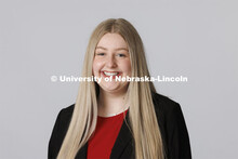 Studio portrait of Shaeley Wiese, ASEM New Student Enrollment Orientation Leaders. December 10, 2021