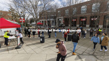 COVID testing in front of the Nebraska Union on the first day of classes for the spring semester. Ja
