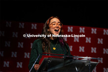 Aurora Villarreal, BA Performance Major, Johnny Carson School of Theatre and Film, gives one of two 